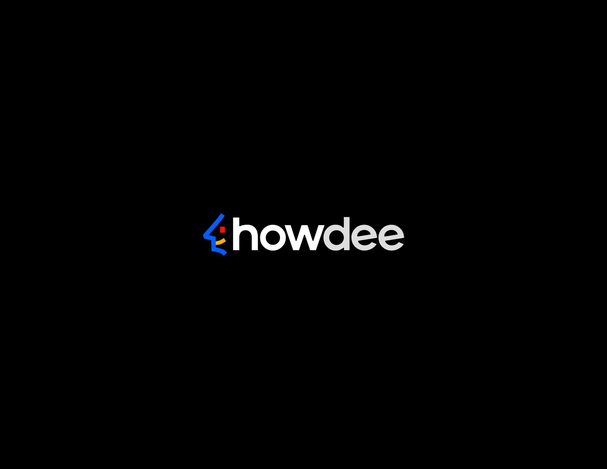 Howdee wordmark on black