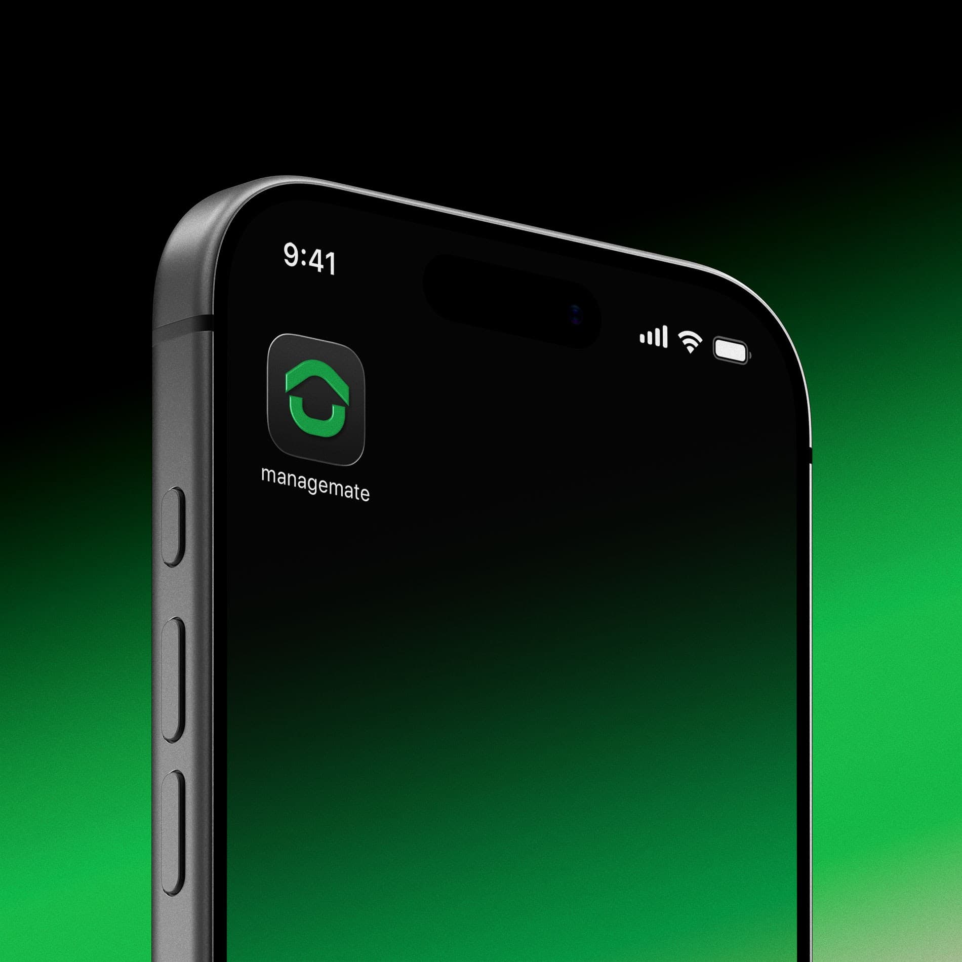 Managemate app icon on a phone