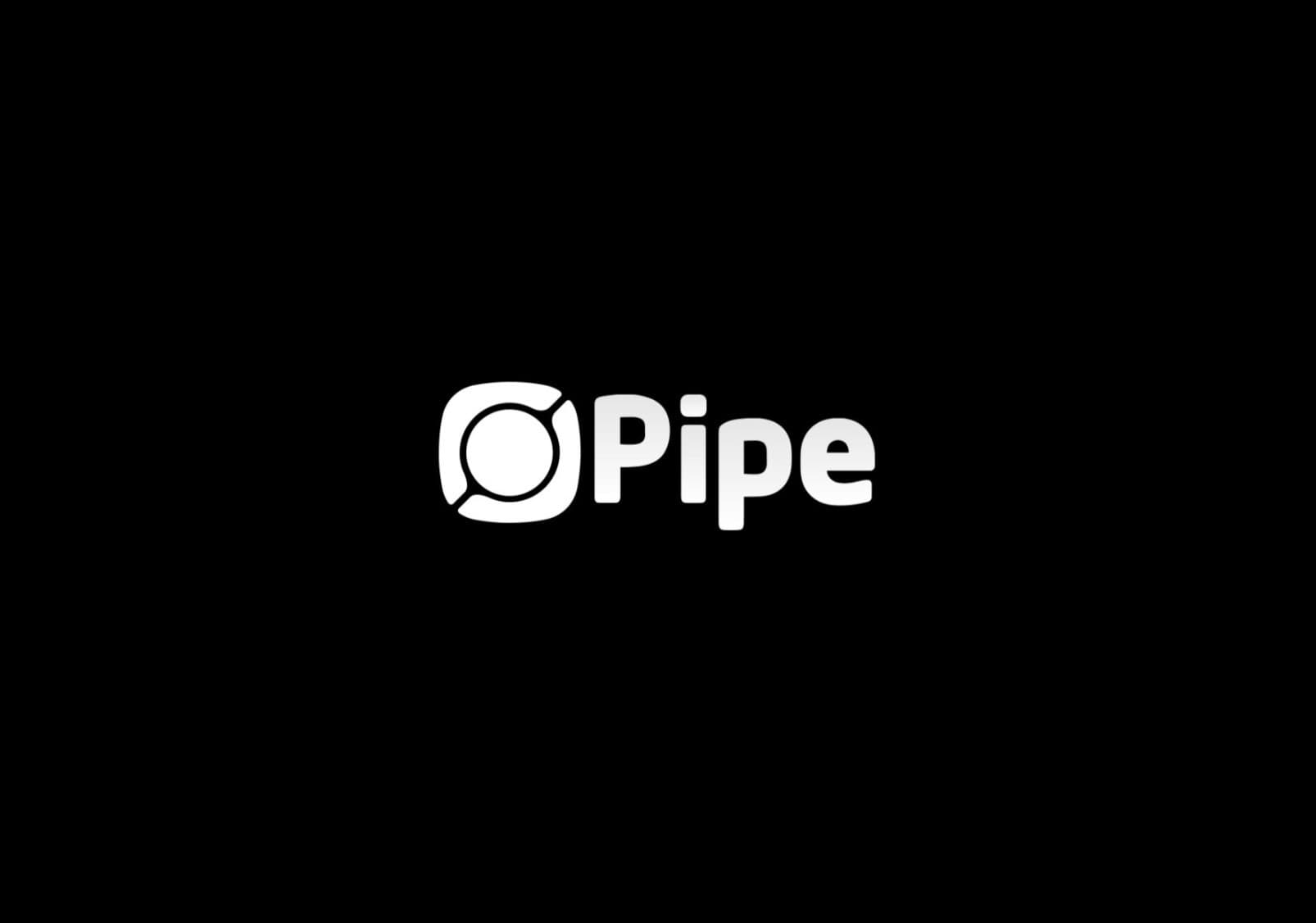 Pipe white logo on a black background