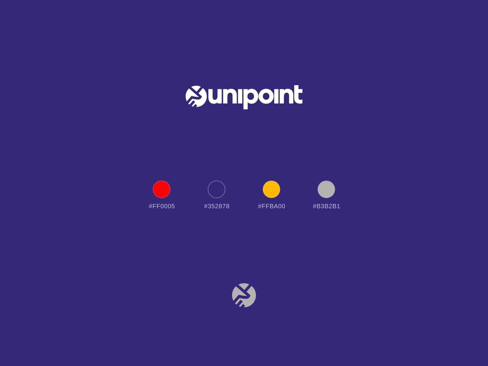 Unipoint wordmark, symbol and colour palette
