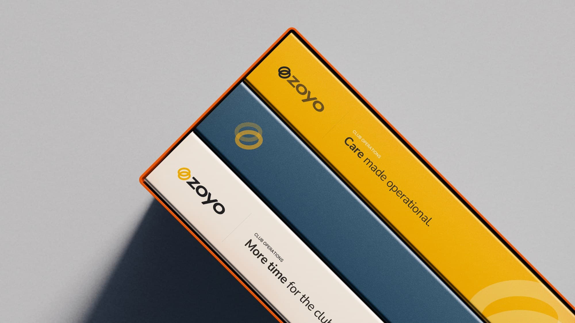 Zoyo brand guideline books and presentation box