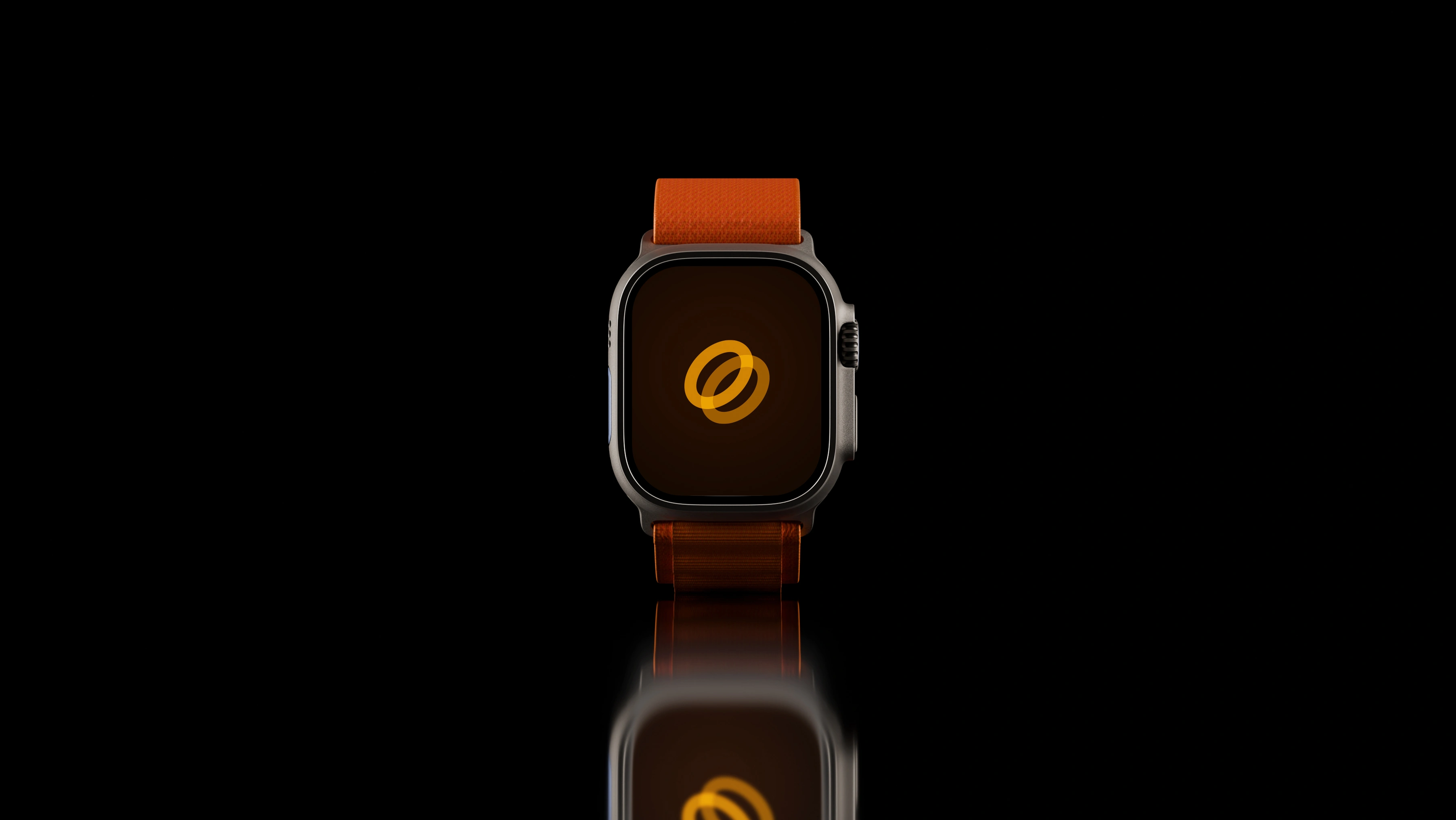 Zoyo symbol on an orange-strapped smartwatch